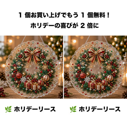 🎄【1 個お買い上げでもう 1 個無料プレゼント】✨クリスマスパールダイヤアート飾りキット 高級フロッキーキャンバス 傷つきにくく色あせないパールビーズ付き 手作り DIY クリスマス吊り飾り 🎅💎