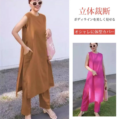 綿麻ワンピース＋パンツ