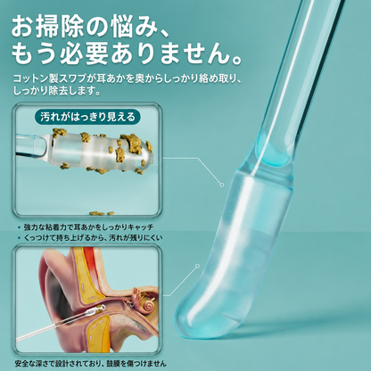 粘りつく耳あかクリーナー 痛みゼロで本来取れなかった耳垢を除去！