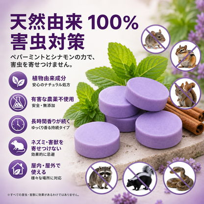 1 個ご購入で 1 個プレゼント ✅ 顧客満足 10,000 名以上 🐭 天然ペパーミント＆シナモン配合 害虫・ネズミ忌避パック 🕷️🐍