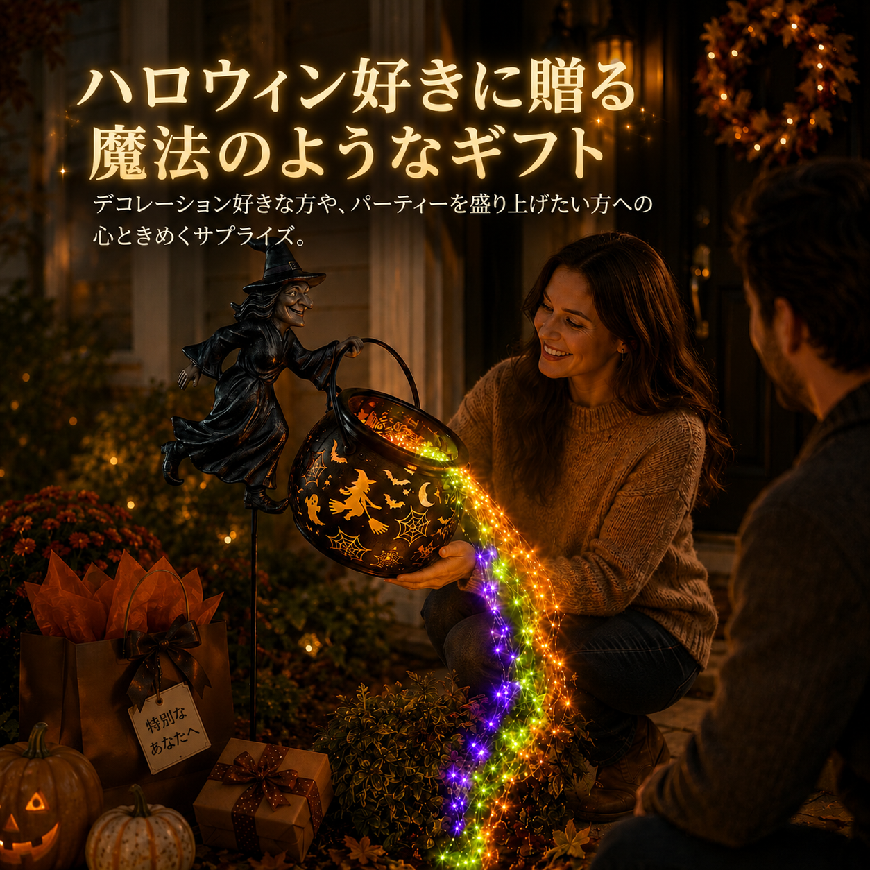 🎃ハロウィン 魔女の大釜 ガーデンライト