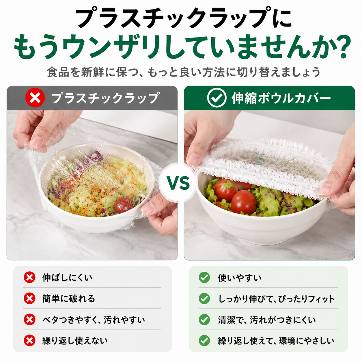100 枚入り 使い捨てストレッチ食品カバー ボウル・お皿用