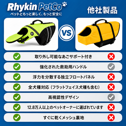 顎サポート付き 犬用ライフジャケット