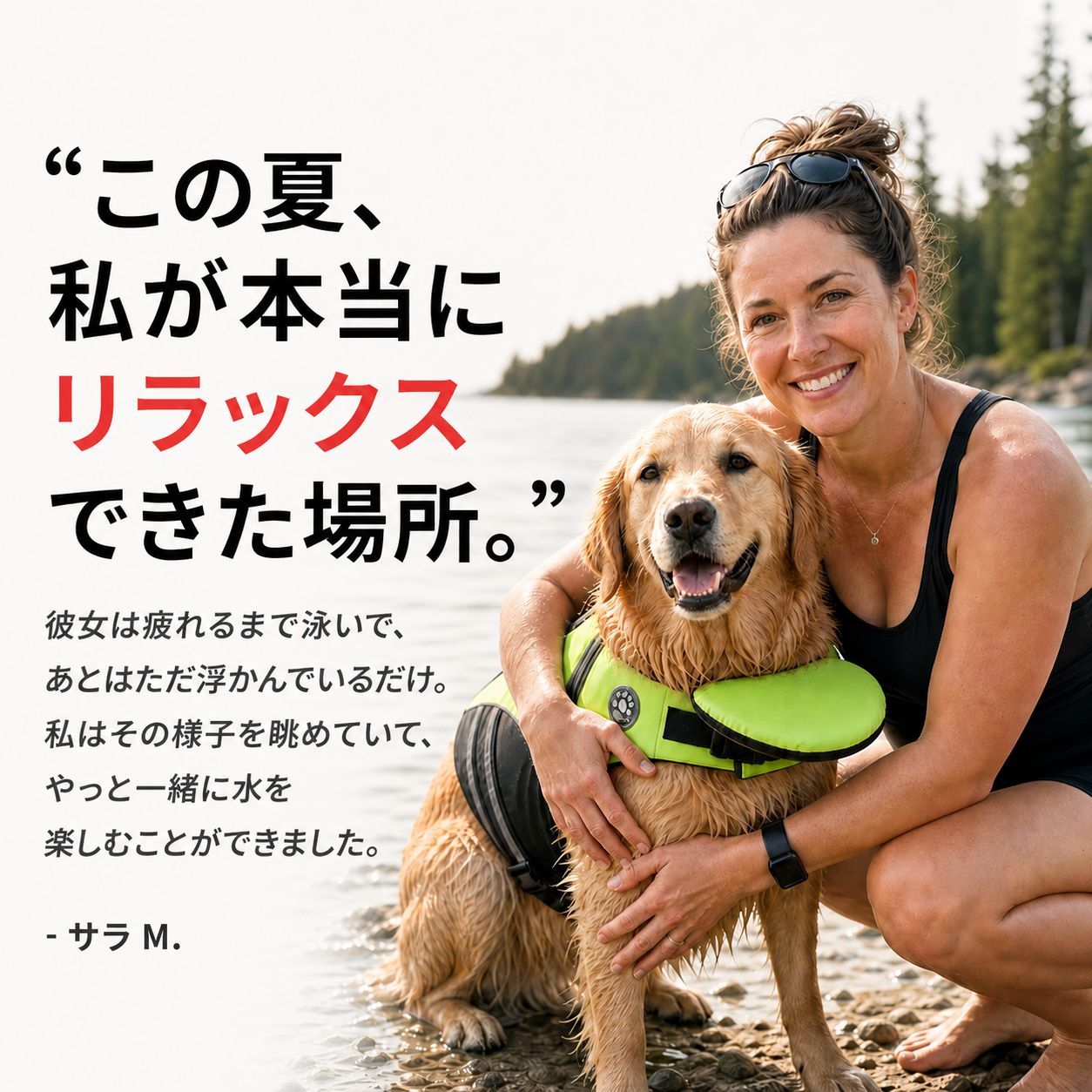 顎サポート付き 犬用ライフジャケット