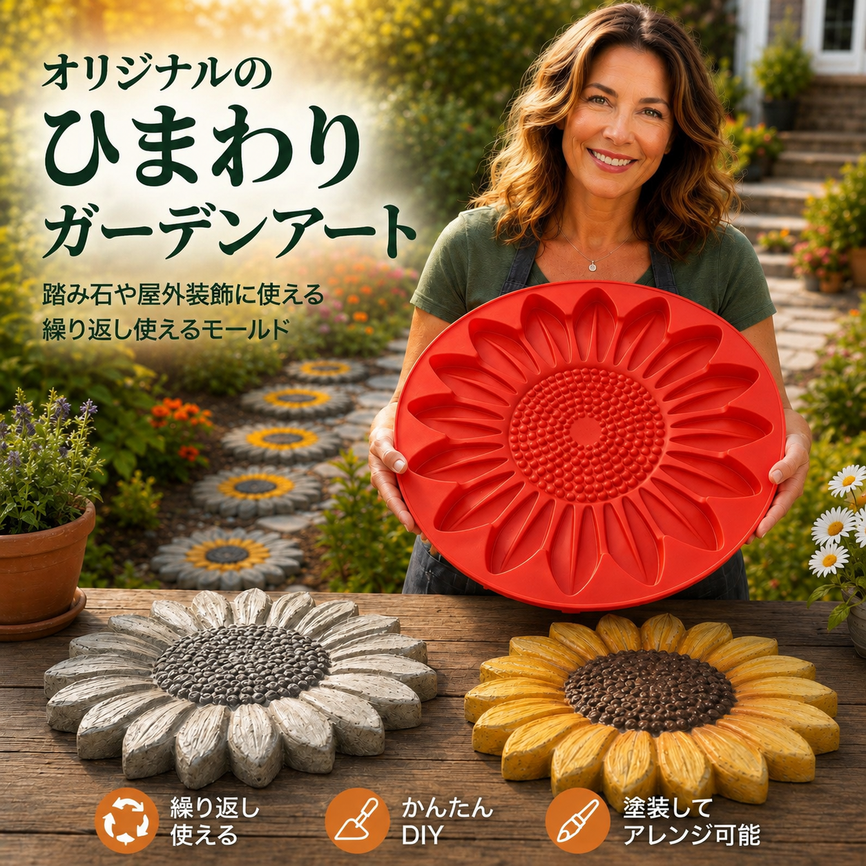 🌻 再利用可能 ガーデンアート型枠 — 唯一無二のお庭を作り上げる