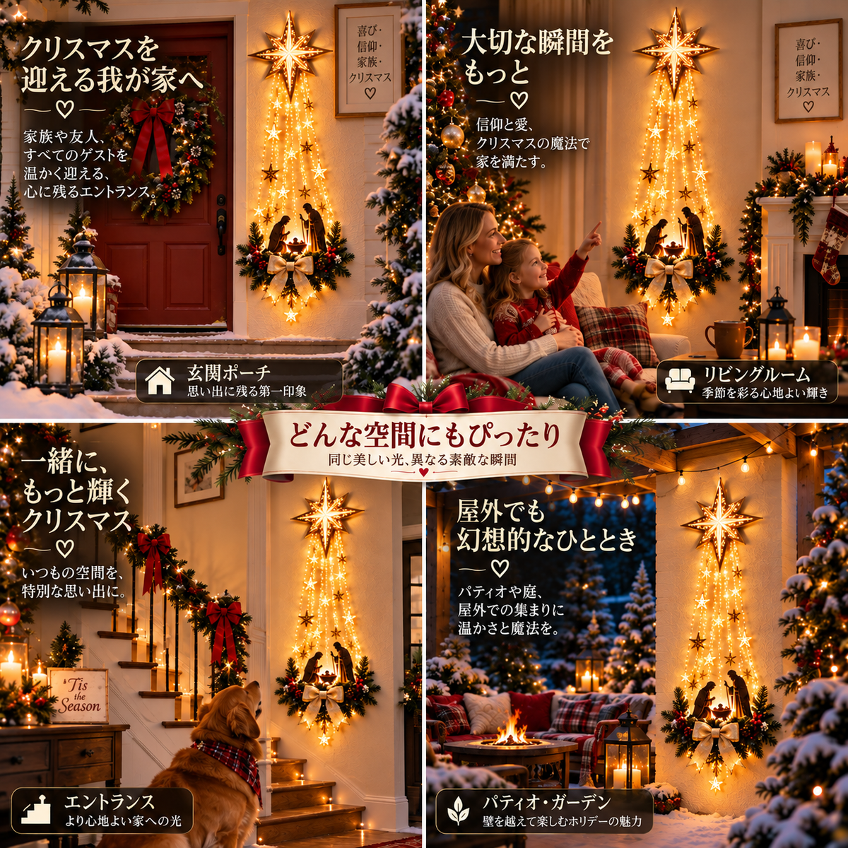 ✨最終日 49% オフ✨✝️ ベツレヘムの星 フェイス™ 光るキリスト降誕壁飾り