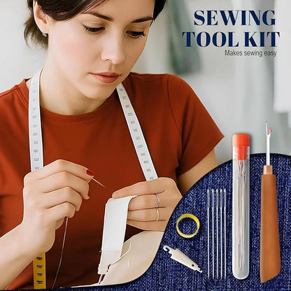 🧵34本の大きな目スチール針セット✨長くて細い手作りキルティング＆縫い針キット、DIY縫製プロジェクト用