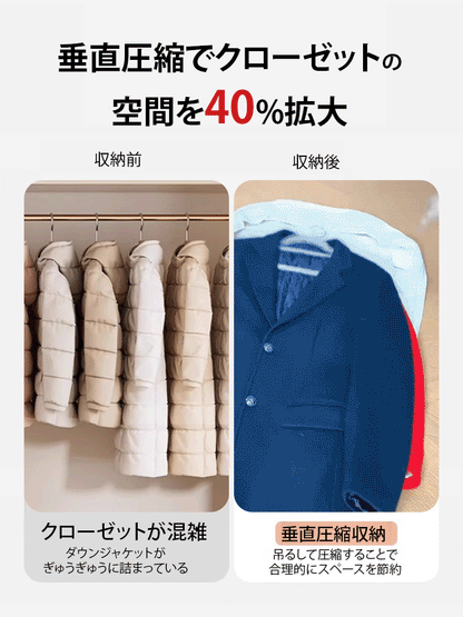 【洋服カバー】防塵・圧縮・掛け収納可能な衣類収納袋