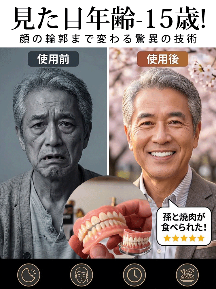 【自信あふれる笑顔】多機能フルセット入れ歯