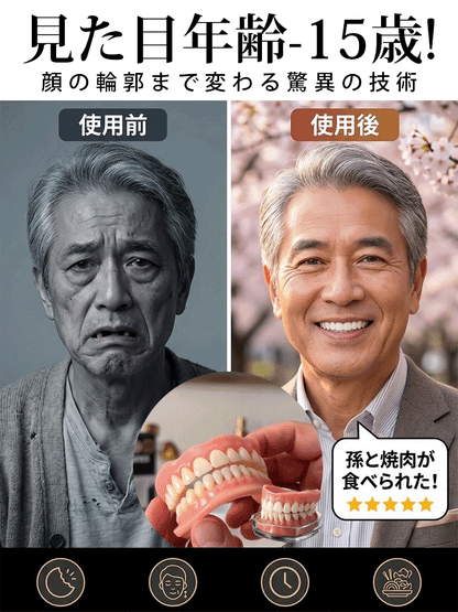 【自信あふれる笑顔】多機能フルセット入れ歯