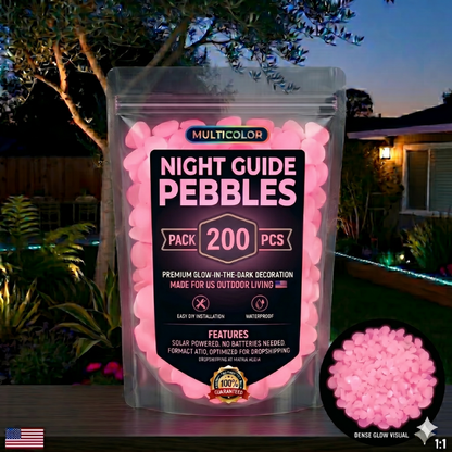 暗闇で光るカラフルなガーデンストーン