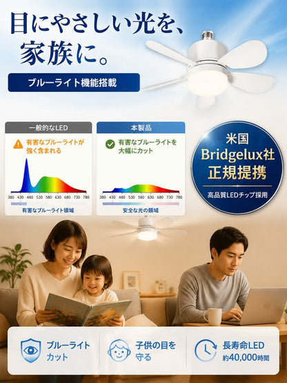 家庭用小型静音ファンライト