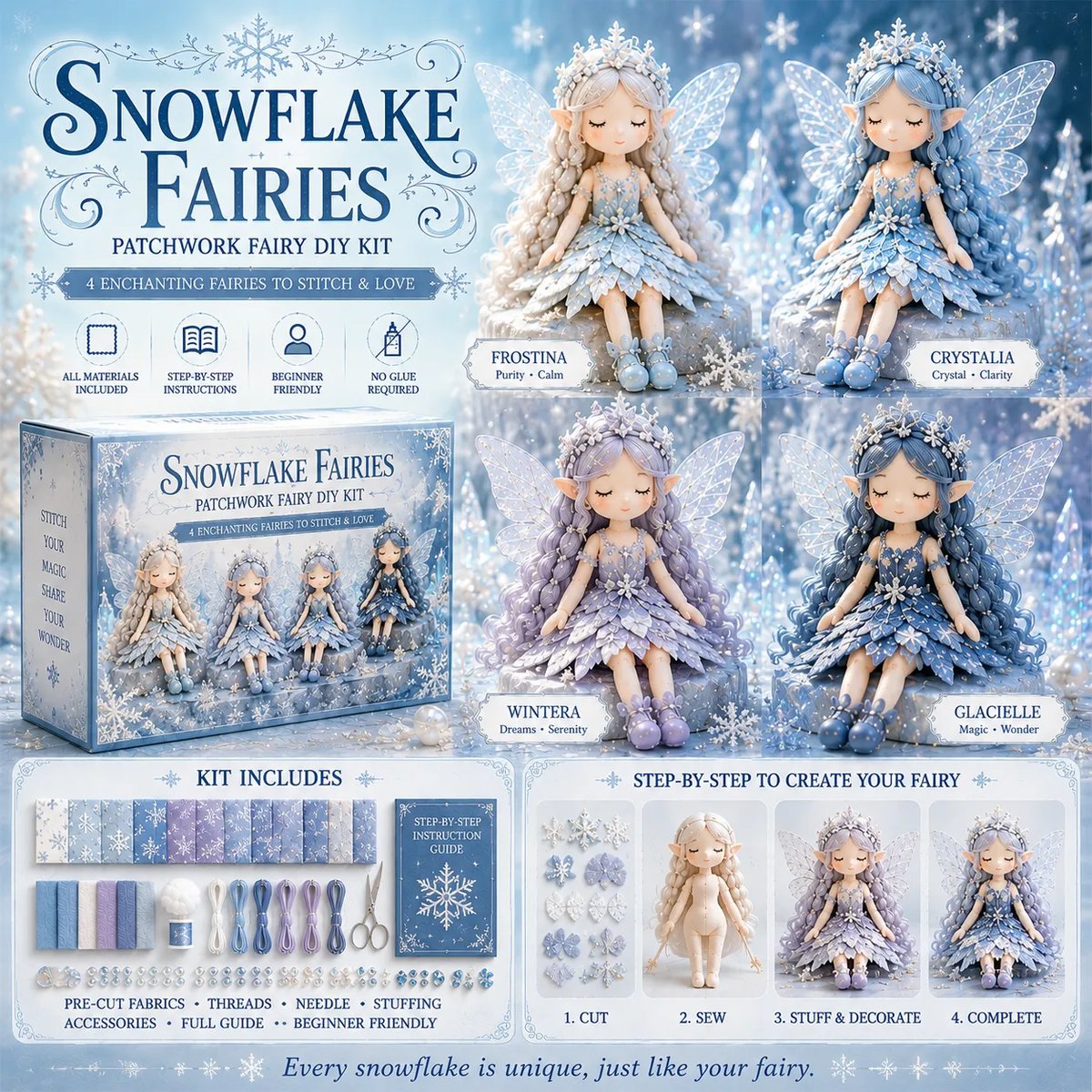 🧚縫って作るおとぎ話 — 手作りパッチワーク妖精ドールコレクション🧵