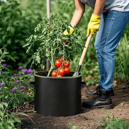 🌱 5 個入り 5 ガロン 不織布栽培バッグ – 丈夫な通気性布製植栽ポット 持ち手付き 野菜・花・果樹栽培用 🪴