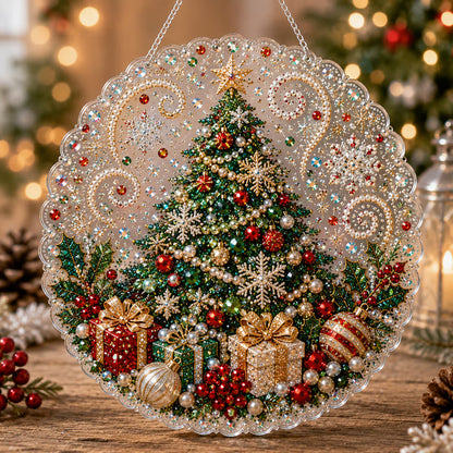 🎄【1 個お買い上げでもう 1 個無料プレゼント】✨クリスマスパールダイヤアート飾りキット 高級フロッキーキャンバス 傷つきにくく色あせないパールビーズ付き 手作り DIY クリスマス吊り飾り 🎅💎