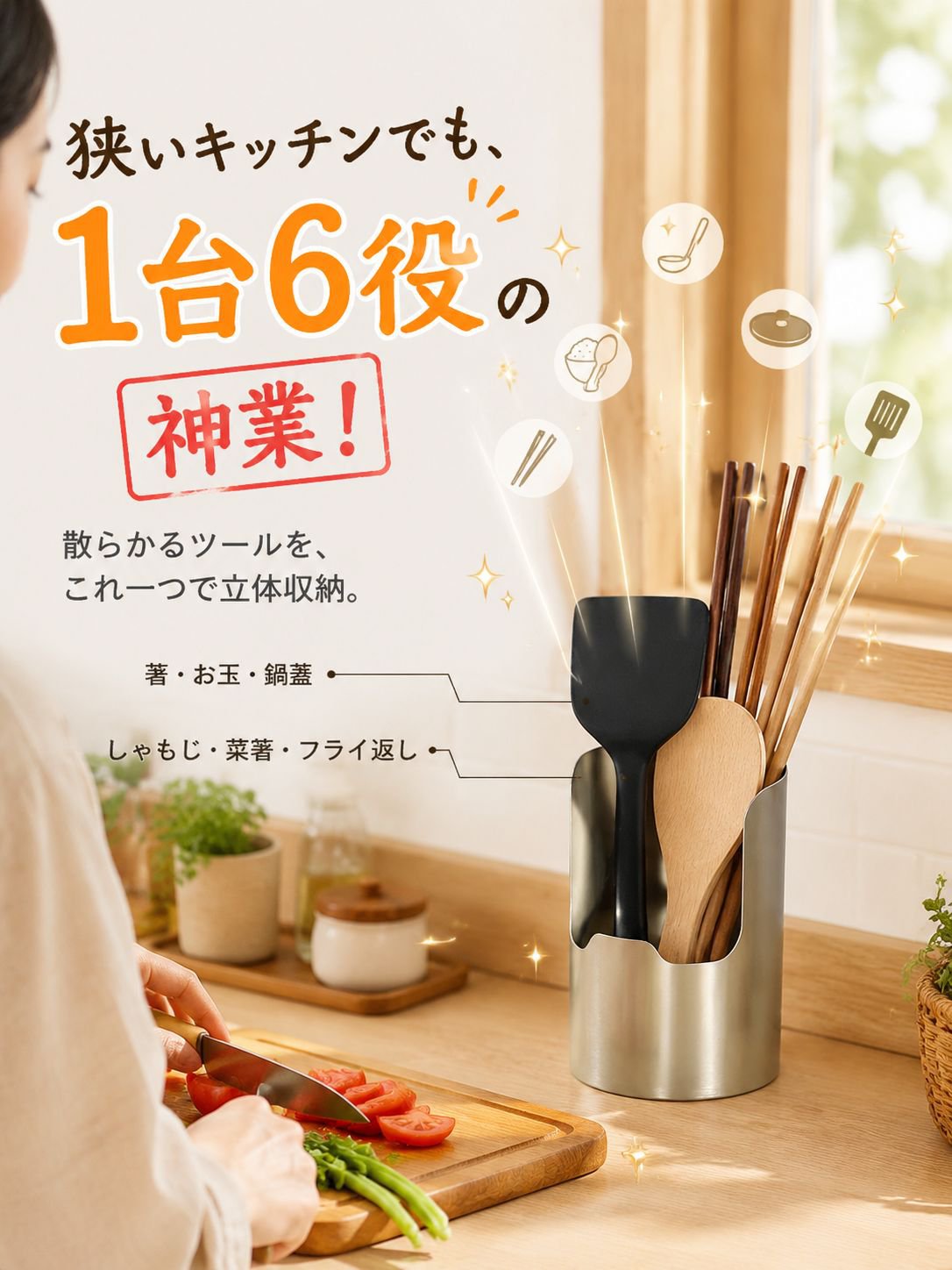 【調理台を汚さない】多機能ステンレス鍋蓋・お玉スタンド | レシピ立て 食洗機対応 箸置き 菜箸トレイ 錆びにくい コンパクト