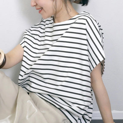 2026年新作日本夏用バットスリーブTシャツ レディース 小柄向け シンプル無地 ゆったりトップス