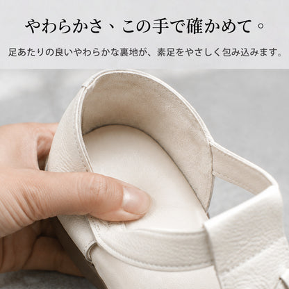 【幅広・外反母趾】グルカサンダル 本革 レディース 痛くない 歩きやすい 疲れにくい 柔らかい フラットサンダル ぺたんこ 軽量 ローヒール マジックテープ 脱ぎ履き簡単 カジュアル おしゃれ 蒸れない 夏サンダル 黒 ベージュ