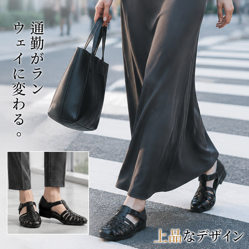 【幅広・外反母趾】グルカサンダル 本革 レディース 痛くない 歩きやすい 疲れにくい 柔らかい フラットサンダル ぺたんこ 軽量 ローヒール マジックテープ 脱ぎ履き簡単 カジュアル おしゃれ 蒸れない 夏サンダル 黒 ベージュ