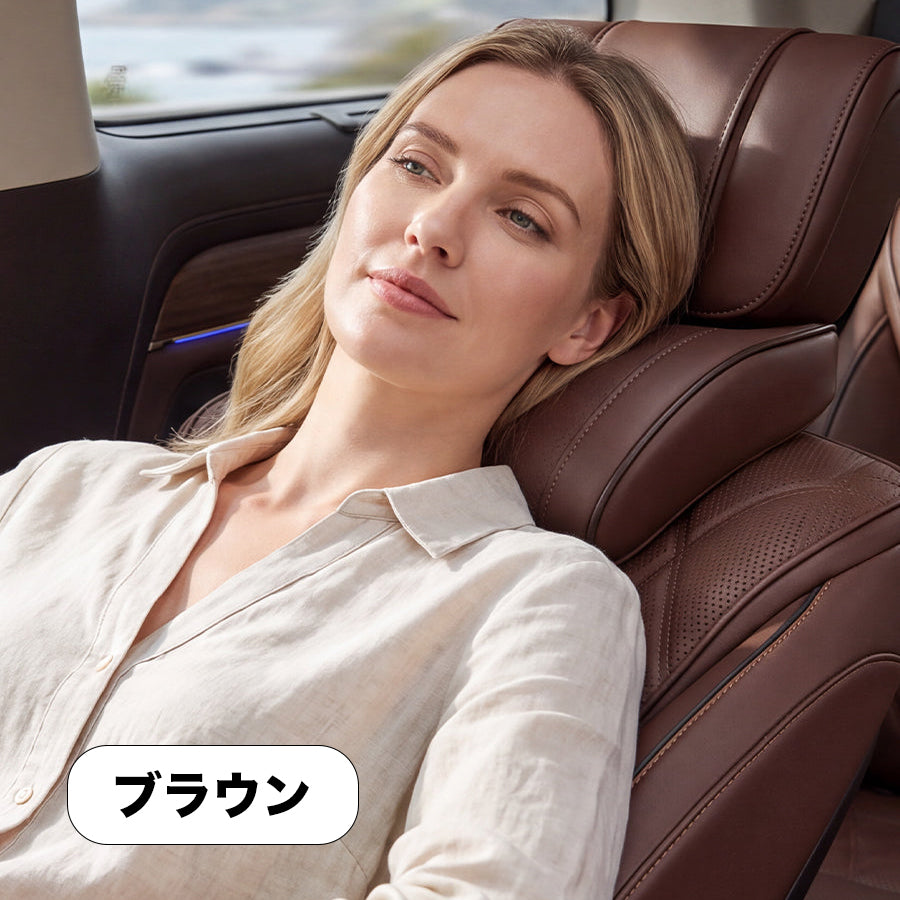 🚗💤 運転疲労を軽減！汎用 低反発 車用ヘッドレストネックピロー、人間工学設計 首サポートクッション 長距離ドライブに最適