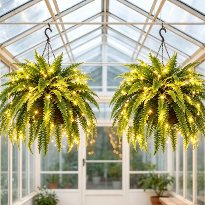 💛LED 付き光るボストンファーン🌿水やり不要、メンテナンスフリー