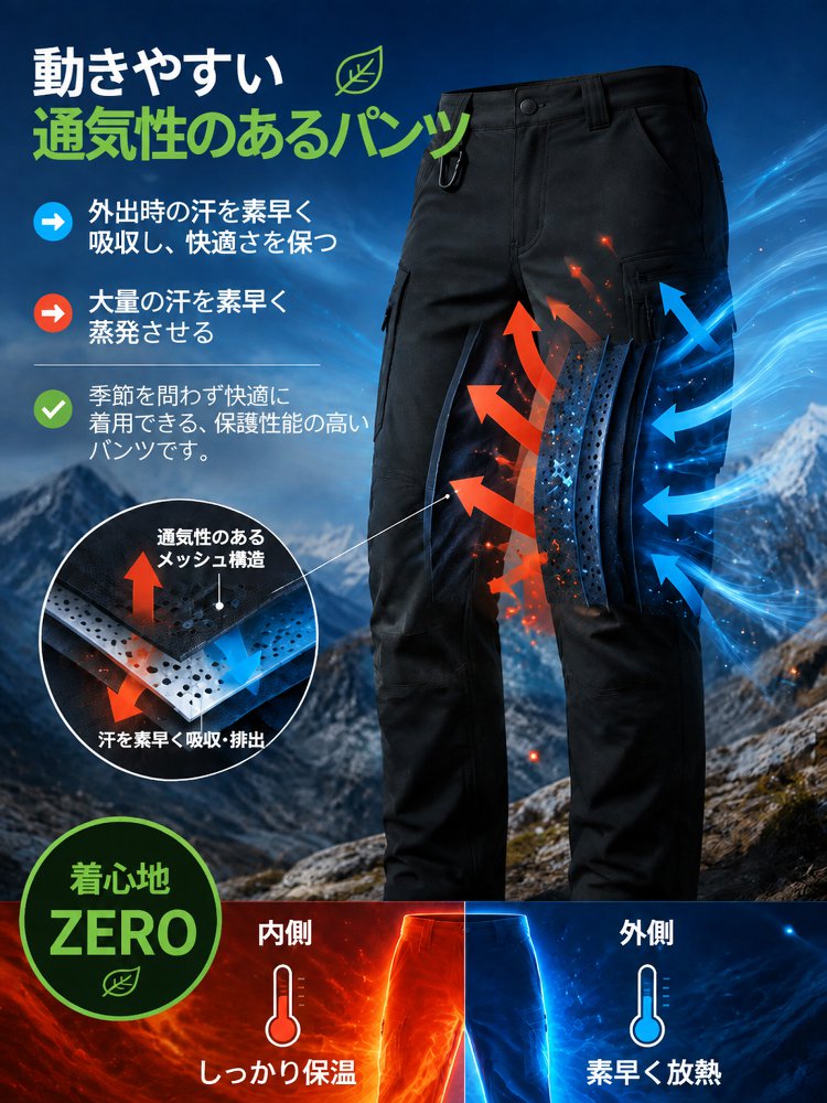 タクティカルパンツ強化版 耐摩耗ロングパンツ