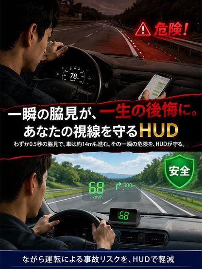 多機能GPS搭載HUDヘッドアップデジタルスピードメーター