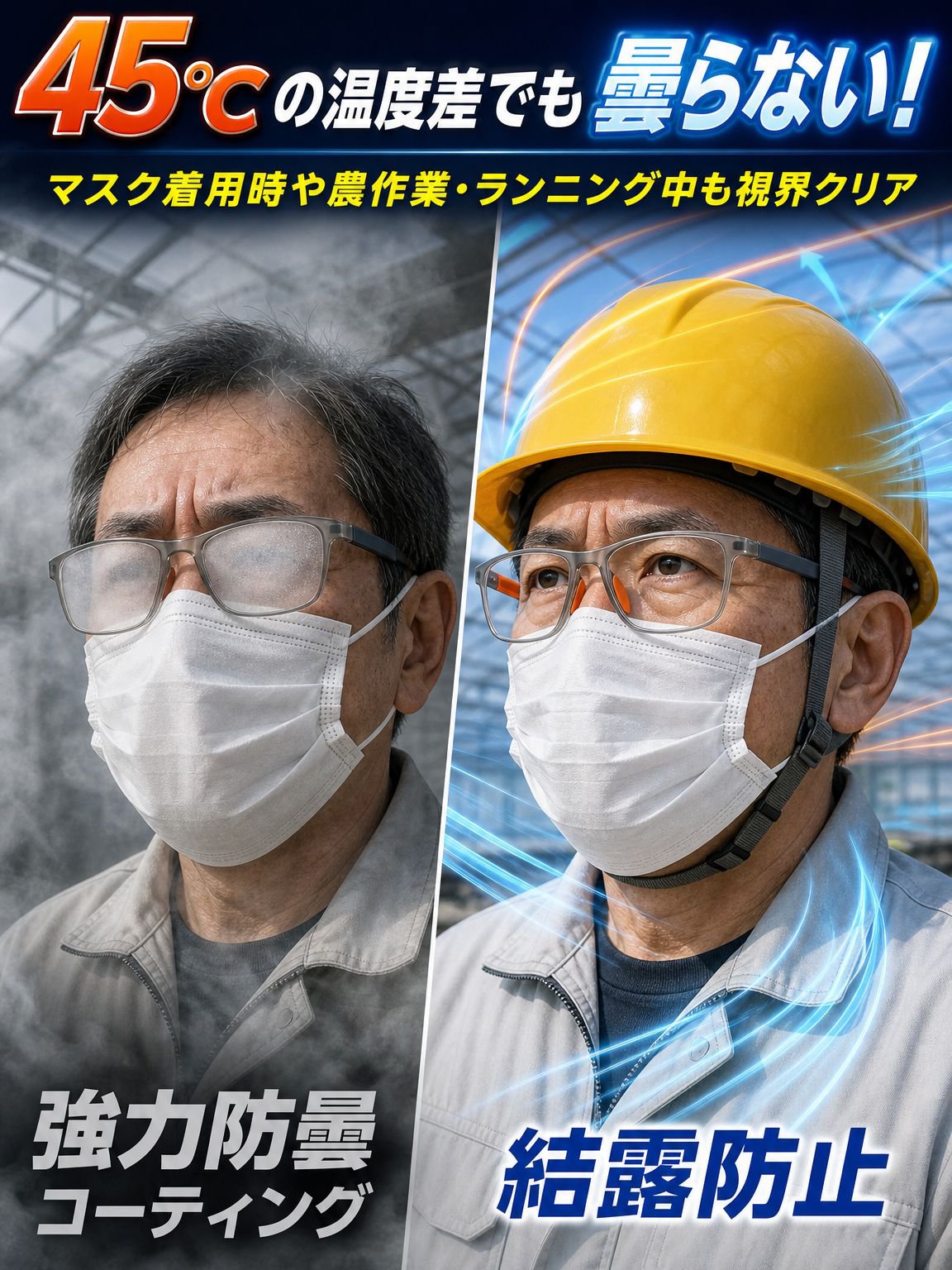 【累進多焦点技術】老眼鏡 | 9.3g超軽量＆ブルーライト99%カット