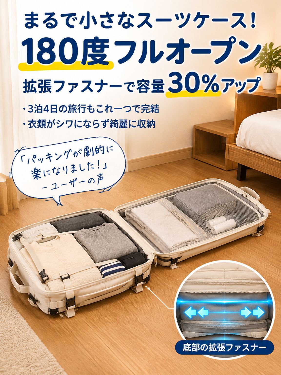 【世界をまるごと収納】旅行用大容量バックパック