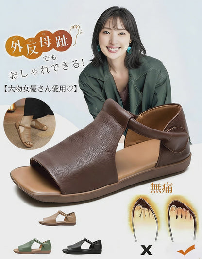 [30周年限定、通常価格から大幅値引き] レトロ本革サンダル