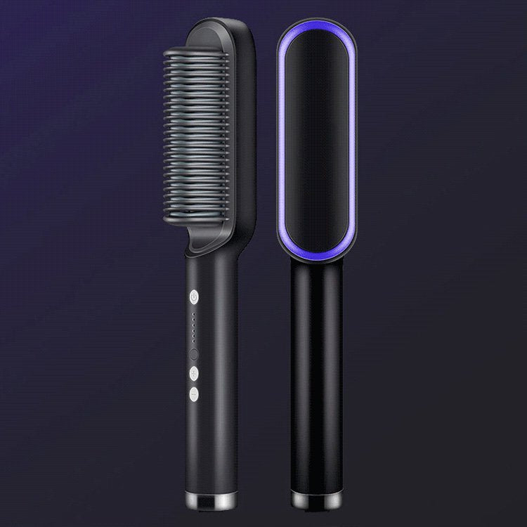 [ヘアアイロンブラシ]1点5,980円!2点7,980円!ストレート&カール両用、急速加熱、2分で滑らかでツヤのある髪へ導く!