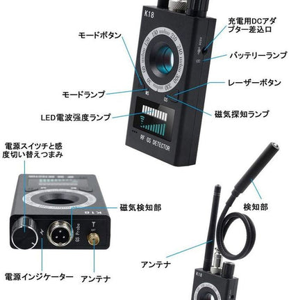 アンチスニークショット、アンチ監視!多機能隠しカメラ発見器