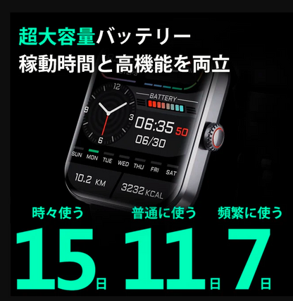 新発売の採血不要血糖測定スマートウォッチ！最後の1時間限定50％OFF！ブランド倉庫直送！つけると血糖値、血圧、心臓状態や睡眠の質を測定することができる