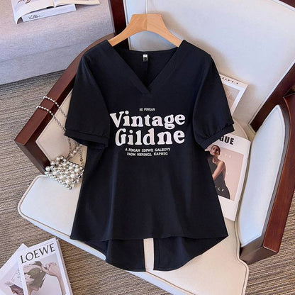 韓国風ゆったりアルファベットTシャツは、ファッション組み合わせやすい、チベット肉は痩せて見え、快適で通気性が良く、ボールが立たず色あせず、超着やすい！