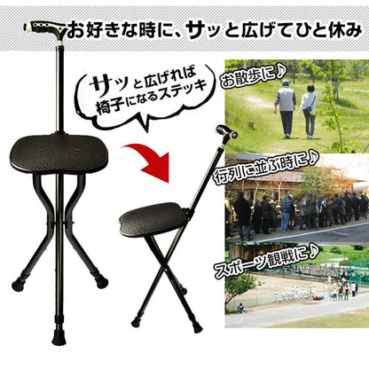[30% OFF]折りたたみ式ステッキチェア